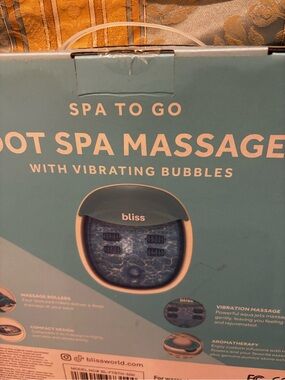 Bliss Blue Foot Spa Massager with Vibrating Bubbles